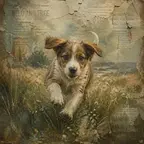 puppy-galloping-in-a-dewy-field